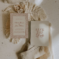 Classy Burnt Orange Boho Floral Terracotta Wedding