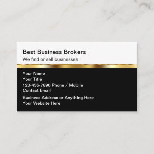 Classy Business Broker Marketing Business Cards
