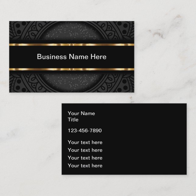 Classy Business Cards Elegant Luxury (Front/Back)