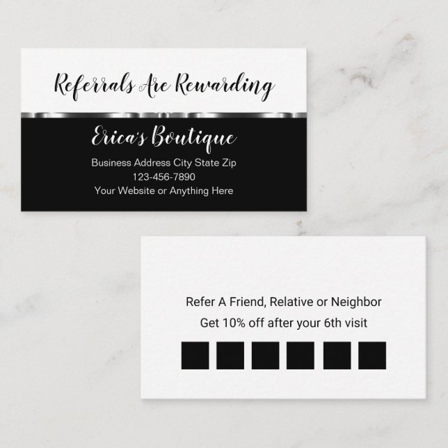 Classy Business Customer Referral Rewards (Front/Back)