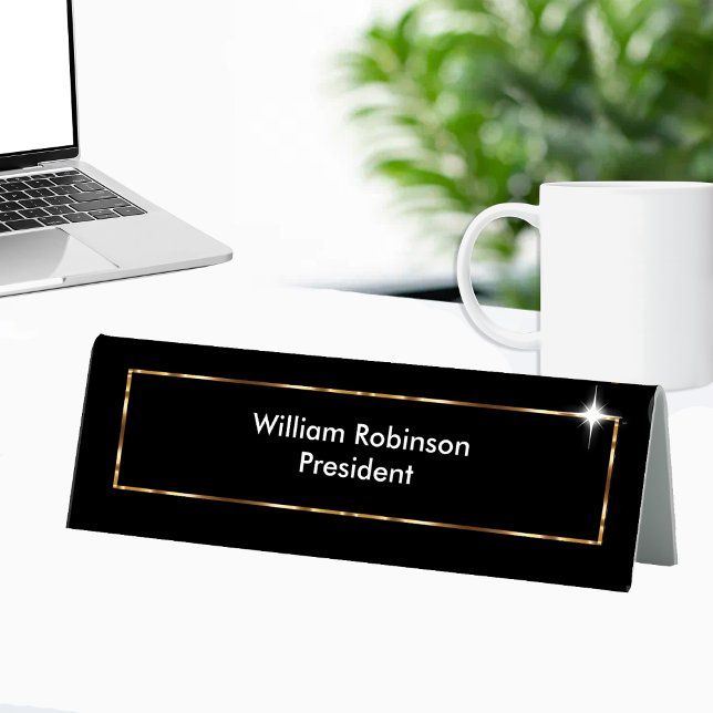 Classy Business Office Executive Desk Plaque (classy desk name plate by custom business templates)