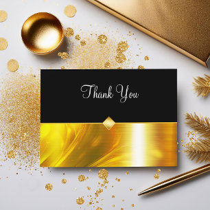 Classy Business Thank You Card Gold Tone