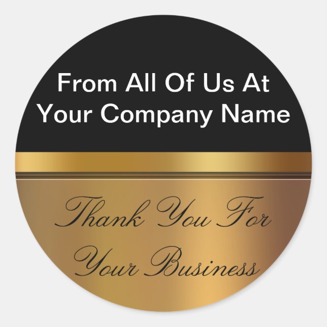 Classy Business Thank You Stickers (Front)