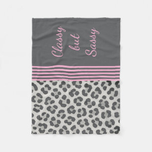 Classy but Sassy Leopard Print Fleece Blanket