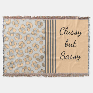 Classy but Sassy Snow Leopard  Throw Blanket