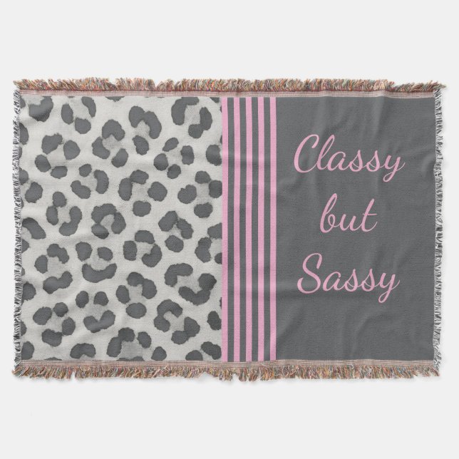 Classy but Sassy Snow Leopard  Throw Blanket (Front)