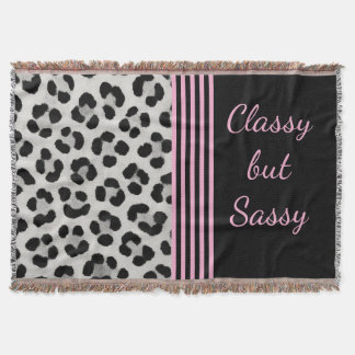 Classy but Sassy Snow Leopard  Throw Blanket