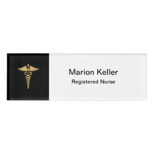 Classy Caduceus Registered Nurse Name Tag
