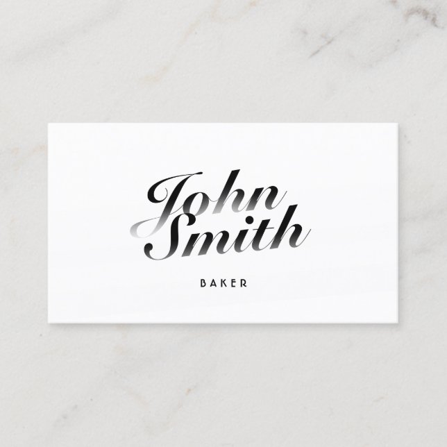 Classy Calligraphic Baker Business Card (Front)