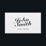 Classy Calligraphic Math Tutor Business Card<br><div class="desc">Classy Calligraphic Math Tutor Business Card.</div>
