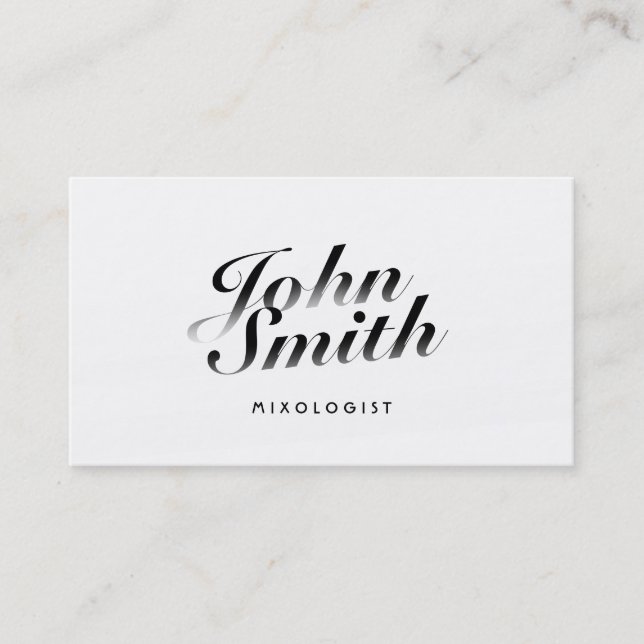 Classy Calligraphic Mixologist Business Card (Front)