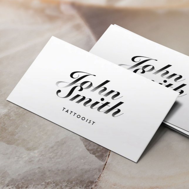Classy Calligraphic Tattoo Art Business Card (Creator Uploaded)