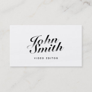 Classy Calligraphic Video Editor Business Card