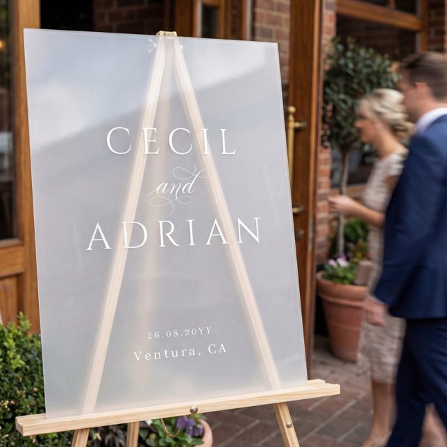 Classy Calligraphy Semi Transparent Wedding Acrylic Sign (Creator Uploaded)