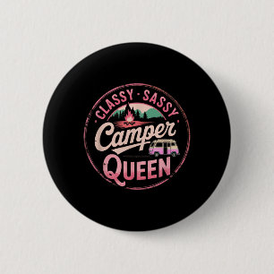 Classy Camper Queen Vintage Glamping Sisters RV 6 Cm Round Badge