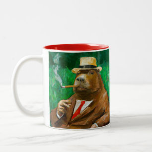 Classy Capybara Two-Tone Coffee Mug