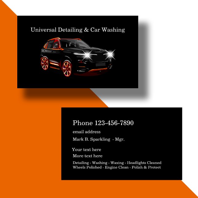 Classy Car Detailing Double Side  Business Card (Creator Uploaded)