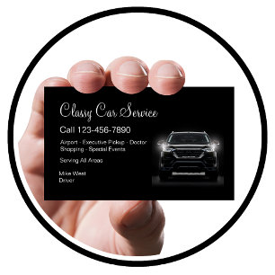 Classy Car Service Or Uber Driver Modern  Business Card