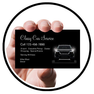 Classy Car Service Or Uber Driver Modern Business Card