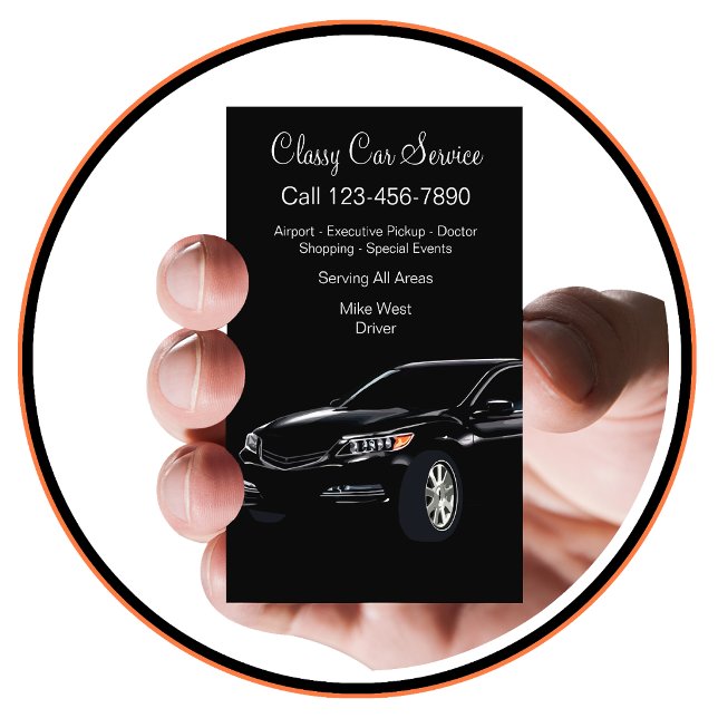 Classy Car Service Uber Driver Business Cards (Creator Uploaded)