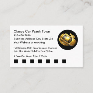 Classy Car Wash Theme Business Cards