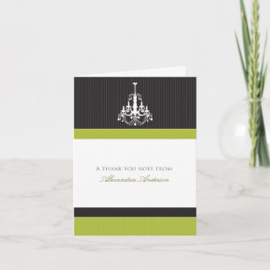 Classy Chandelier Custom Thank You Card (lime)