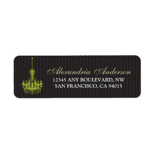 Classy Chandelier Return Address Label (lime)