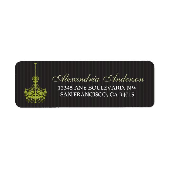 Classy Chandelier Return Address Label (lime) (Front)