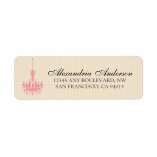 Classy Chandelier Return Address Label (pink)