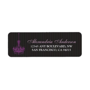 Classy Chandelier Return Address Label (purple)