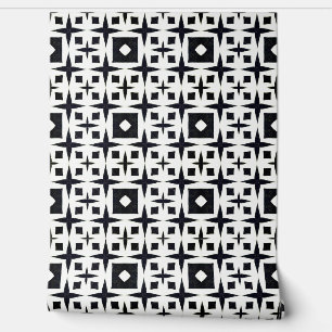 Classy Chic Black and White Geometric Deco Modern Wallpaper