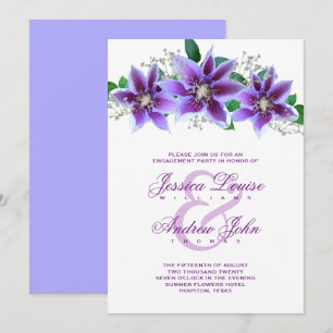 Classy Chic Clematis Engagement Party Invitation