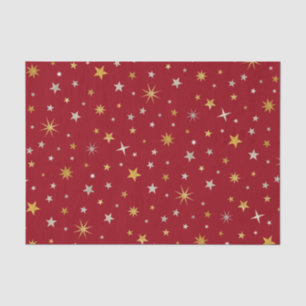 Classy Chic Elegant Gold Silver Red Christmas Star Tissue Paper