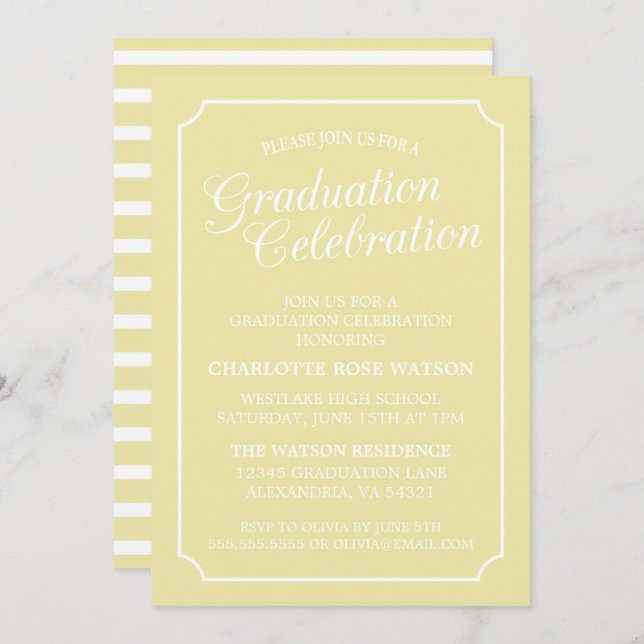 CLASSY CHIC ELEGANT GRADUATION PARTY INVITATION (Front/Back)