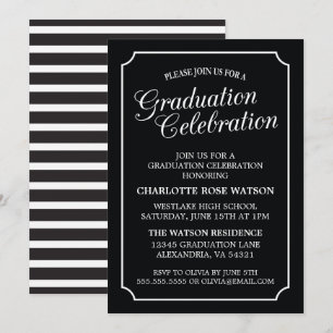 CLASSY CHIC ELEGANT GRADUATION PARTY INVITATION