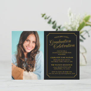 CLASSY CHIC ELEGANT GRADUATION PARTY INVITATION