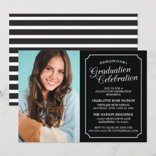 CLASSY CHIC ELEGANT GRADUATION PARTY INVITATION