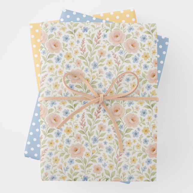 Classy Chic French Floral Art Wrapping Paper (In situ)