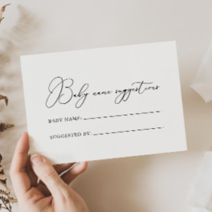 Classy Chic Minimalist Baby Name Suggestions Card