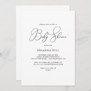 Classy Chic Minimalist Baby Shower  Invitation