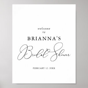 Classy Chic Minimalist Bridal Shower Welcome  Poster