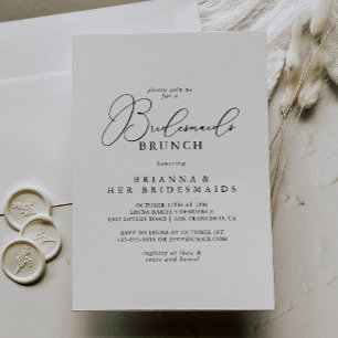 Classy Chic Minimalist Bridesmaids Brunch Shower Invitation