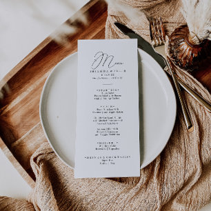 Classy Chic Minimalist Dinner Menu