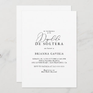 Classy Chic Minimalist Spanish Bridal Shower Invitation