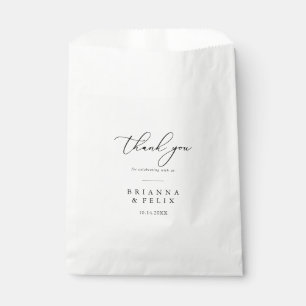 Classy Chic Minimalist Thank You Wedding  Favour Bag