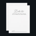 Classy Chic Minimalist Wedding Bucket List Cards<br><div class="desc">These classy chic minimalist wedding bucket list cards are the perfect activity for a rustic wedding reception or bridal shower. The simple and elegant design features classic and fancy script typography in black and white. 

Change the wording to suit any life event. Bucket list sign is sold separately.</div>