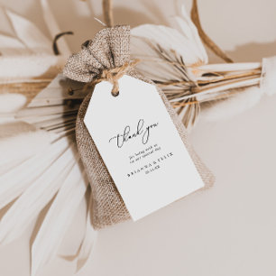 Classy Chic Minimalist Wedding Thank You Gift Tags