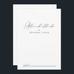 Classy Chic Minimalist Wedding Well Wishes  Advice Card<br><div class="desc">This classy chic minimalist wedding well wishes advice card is perfect for a rustic wedding. The simple and elegant design features classic and fancy script typography in black and white. These cards are perfect for a wedding, bridal shower, baby shower, graduation party & more. Personalise the cards with the names...</div>