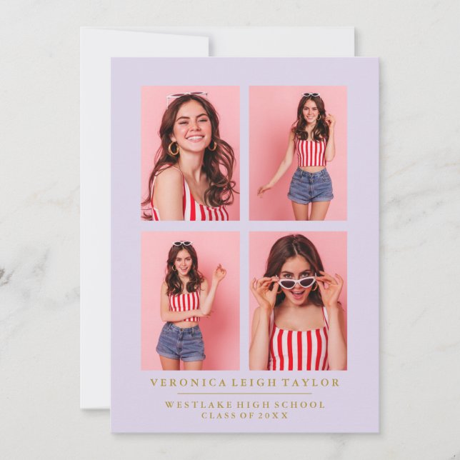 CLASSY CHIC PHOTO COLLAGE GRADUATION ANNOUNCEMENT (Front)
