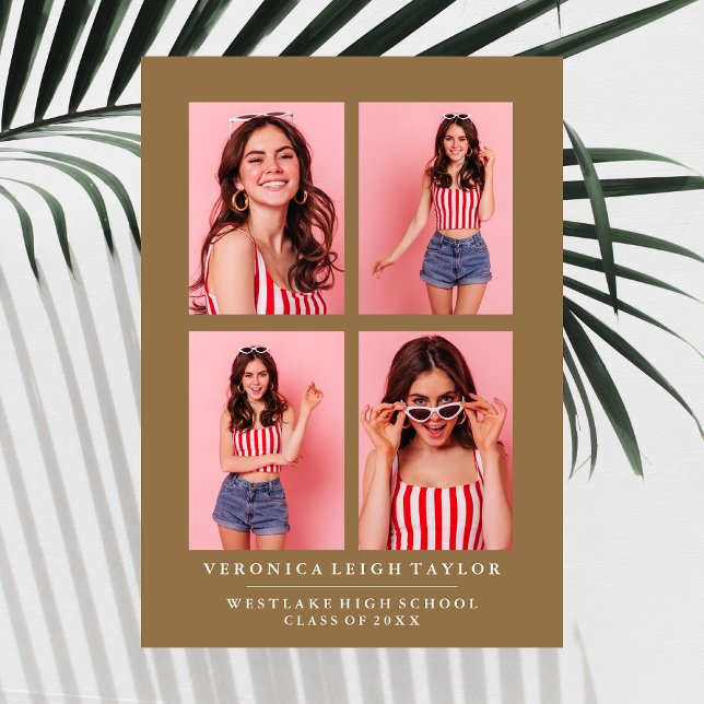 CLASSY CHIC PHOTO COLLAGE GRADUATION ANNOUNCEMENT (Creator Uploaded)